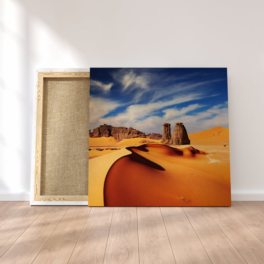 Sand Dunes Sahara Desert Algeria Canvas Print ArtLexy 1 Panel 12"x12" inches 