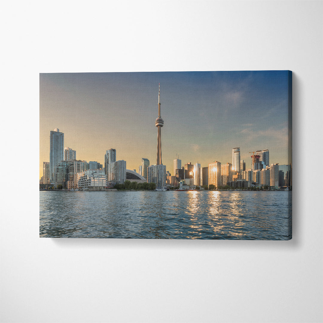 Toronto Skyline Ontario Canada Canvas Print ArtLexy 1 Panel 24"x16" inches 