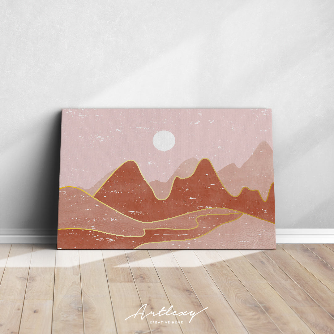 Creative Geometric Mountain Landscape Canvas Print ArtLexy   
