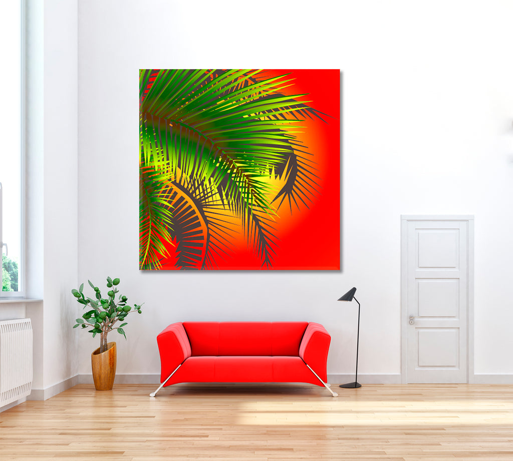 Leaves of Palm Trees Canvas Print ArtLexy 1 Panel 12"x12" inches 