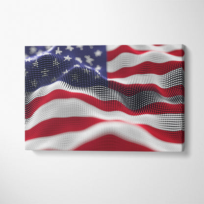 Abstract United States of America Flag Canvas Print ArtLexy 1 Panel 24"x16" inches 