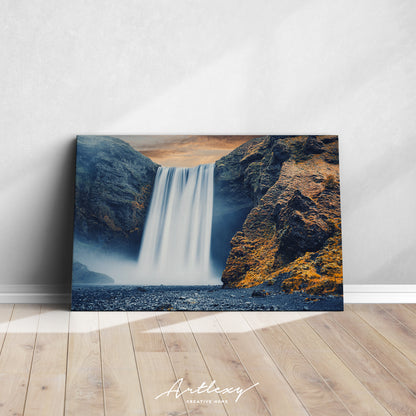 Amazing Skogafoss Waterfall Iceland Canvas Print ArtLexy   