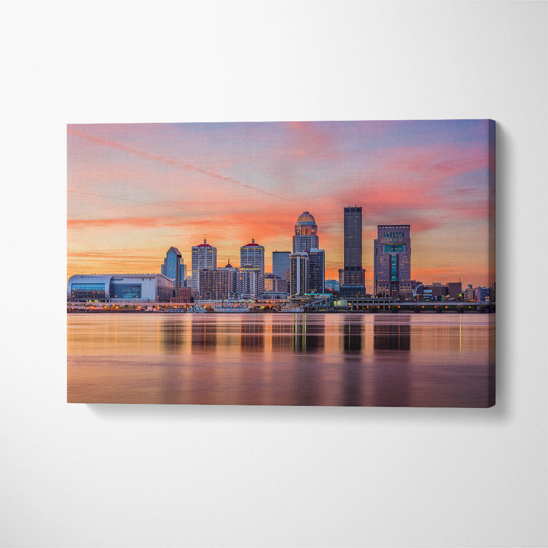 Louisville Skyline Kentucky USA Canvas Print ArtLexy 1 Panel 24"x16" inches 
