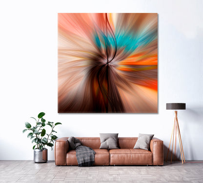 Abstract Colorful Twisted Light Fibers Canvas Print ArtLexy 1 Panel 12"x12" inches 