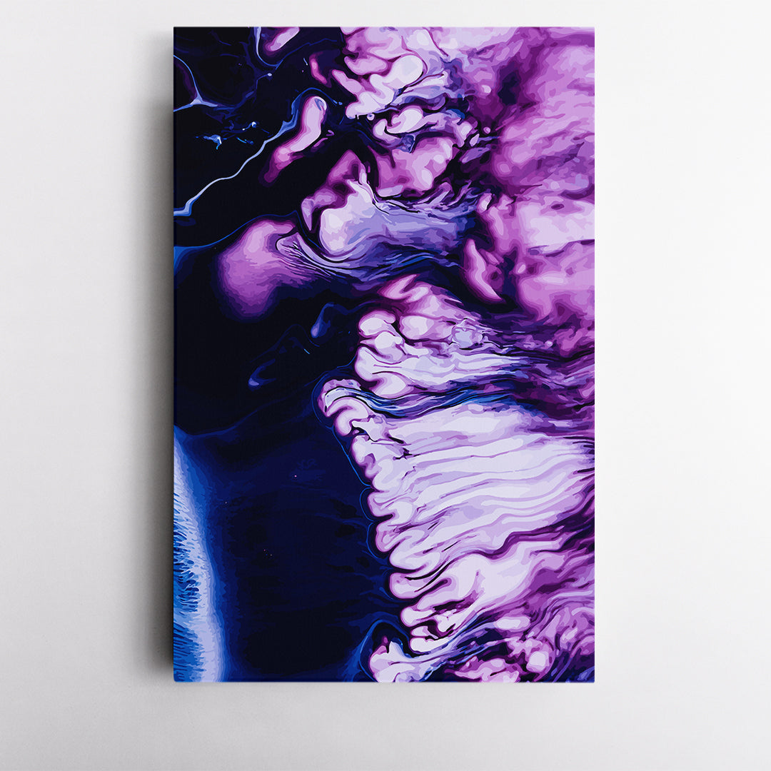 Set of 3 Purple Fluid Marble Painting Canvas Print ArtLexy   