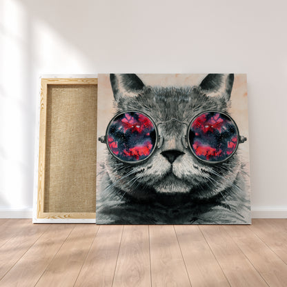 Fluffy Cat in Sunglasses Canvas Print ArtLexy   