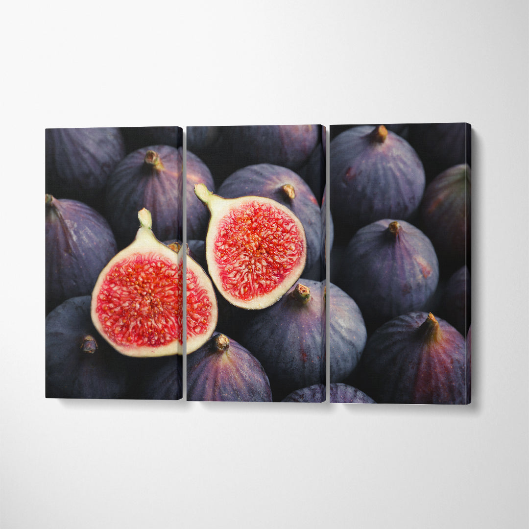 Fresh Ripe Figs Tropical Fruits Canvas Print ArtLexy 3 Panels 36"x24" inches 