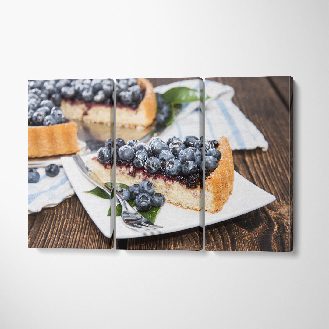 Blueberry Pie Canvas Print ArtLexy 3 Panels 36"x24" inches 
