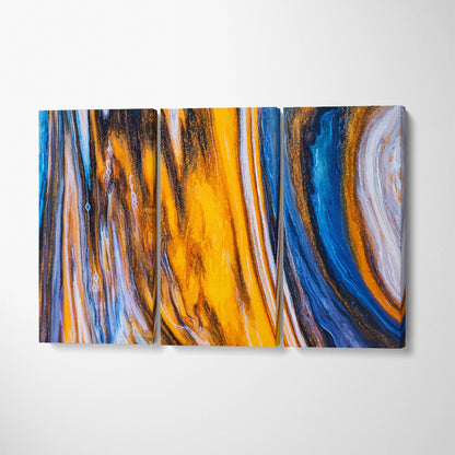 Modern Bright Blue & Yellow Swirls Canvas Print ArtLexy   