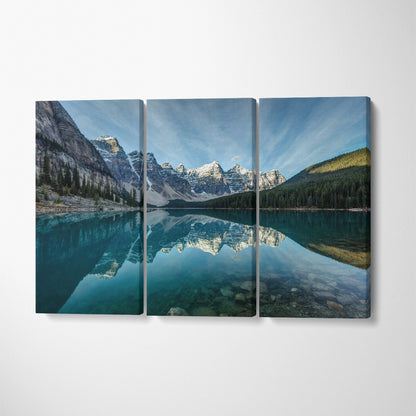 Moraine Lake Banff NP Alberta Canvas Print ArtLexy 3 Panels 36"x24" inches 