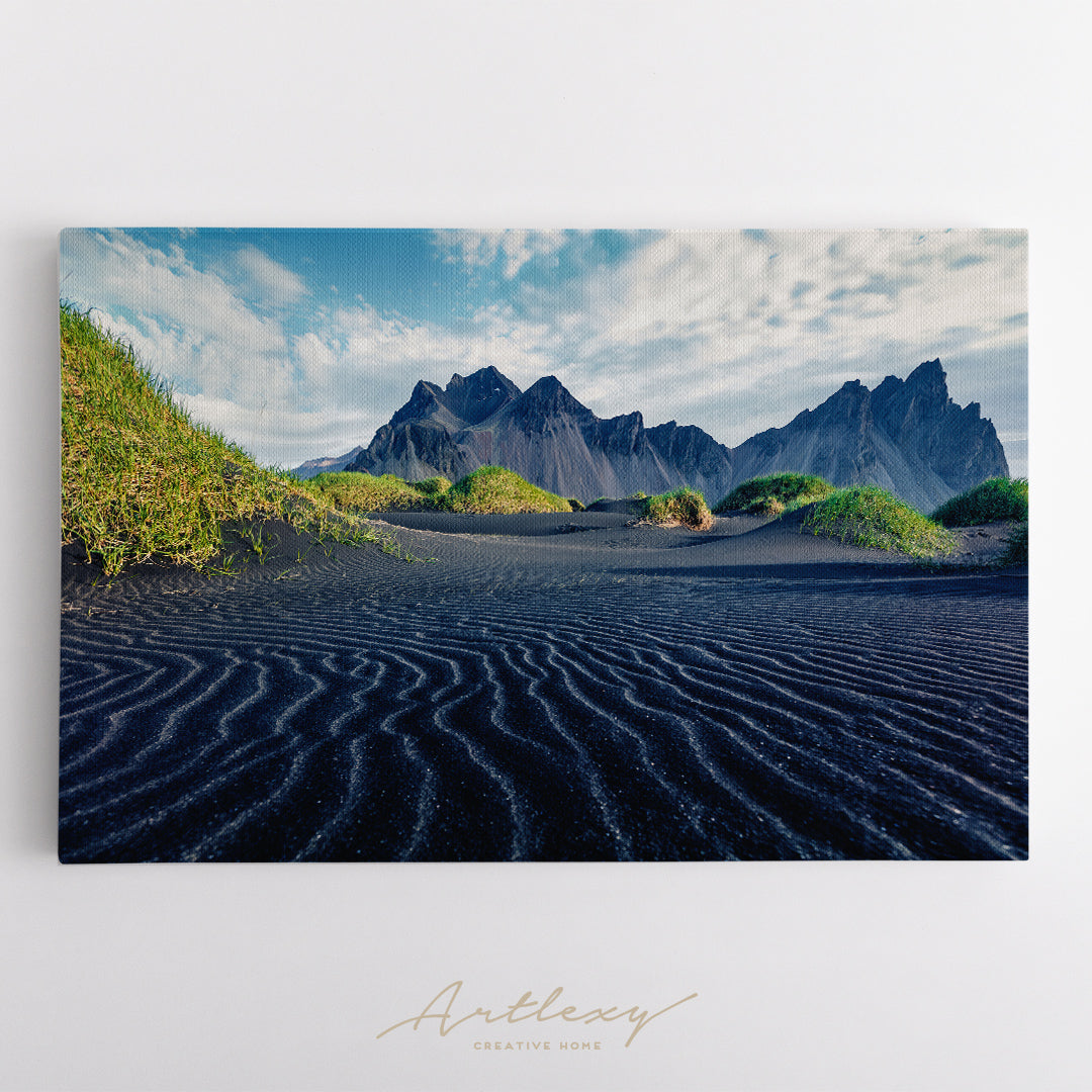 Vestrahorn and Black Sand Dunes Iceland Canvas Print ArtLexy   