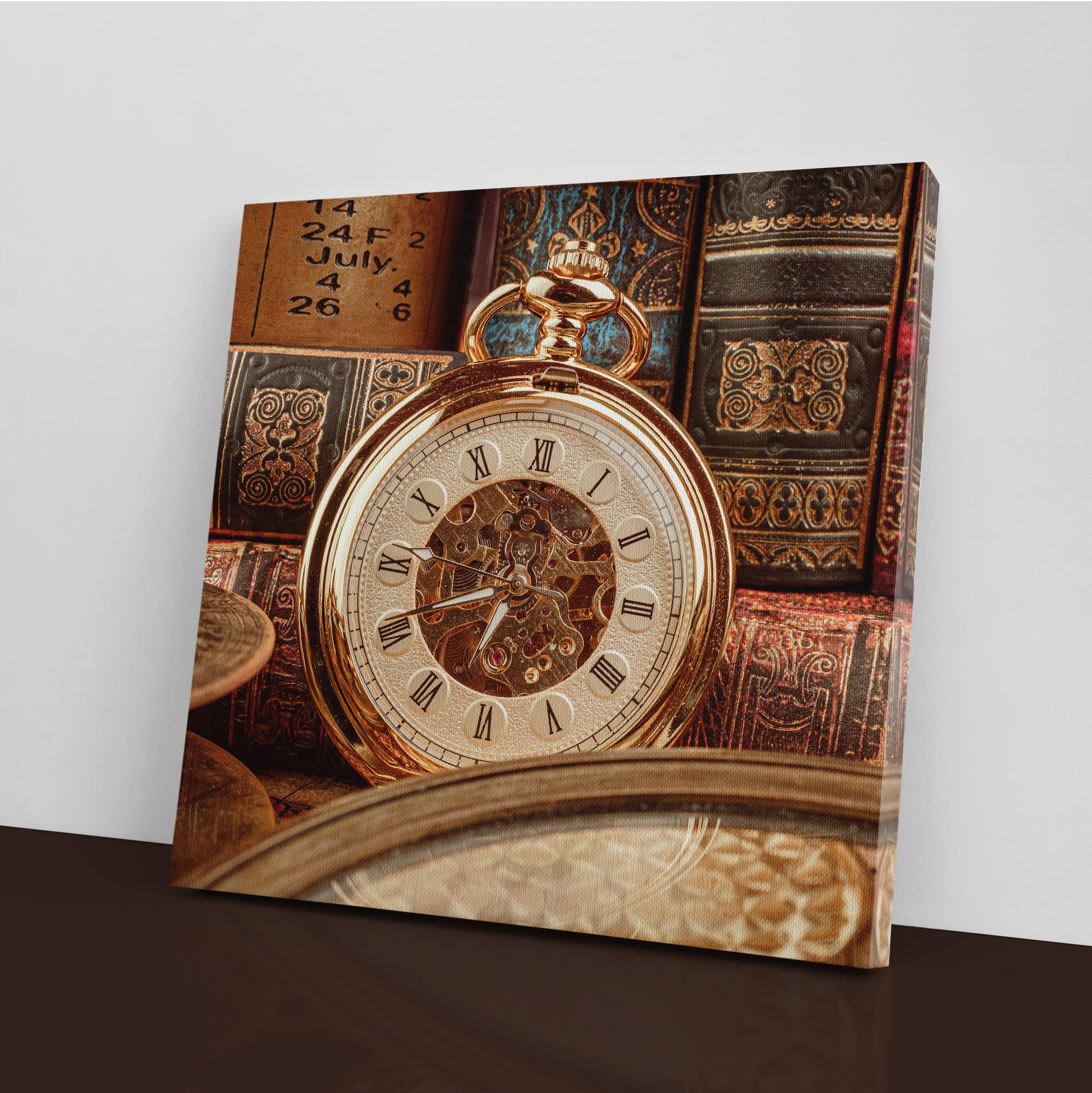 Vintage Pocket Watch and Old Books Canvas Print ArtLexy   