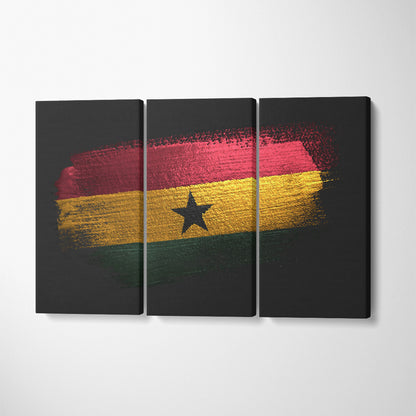 Ghana Flag Canvas Print ArtLexy 3 Panels 36"x24" inches 