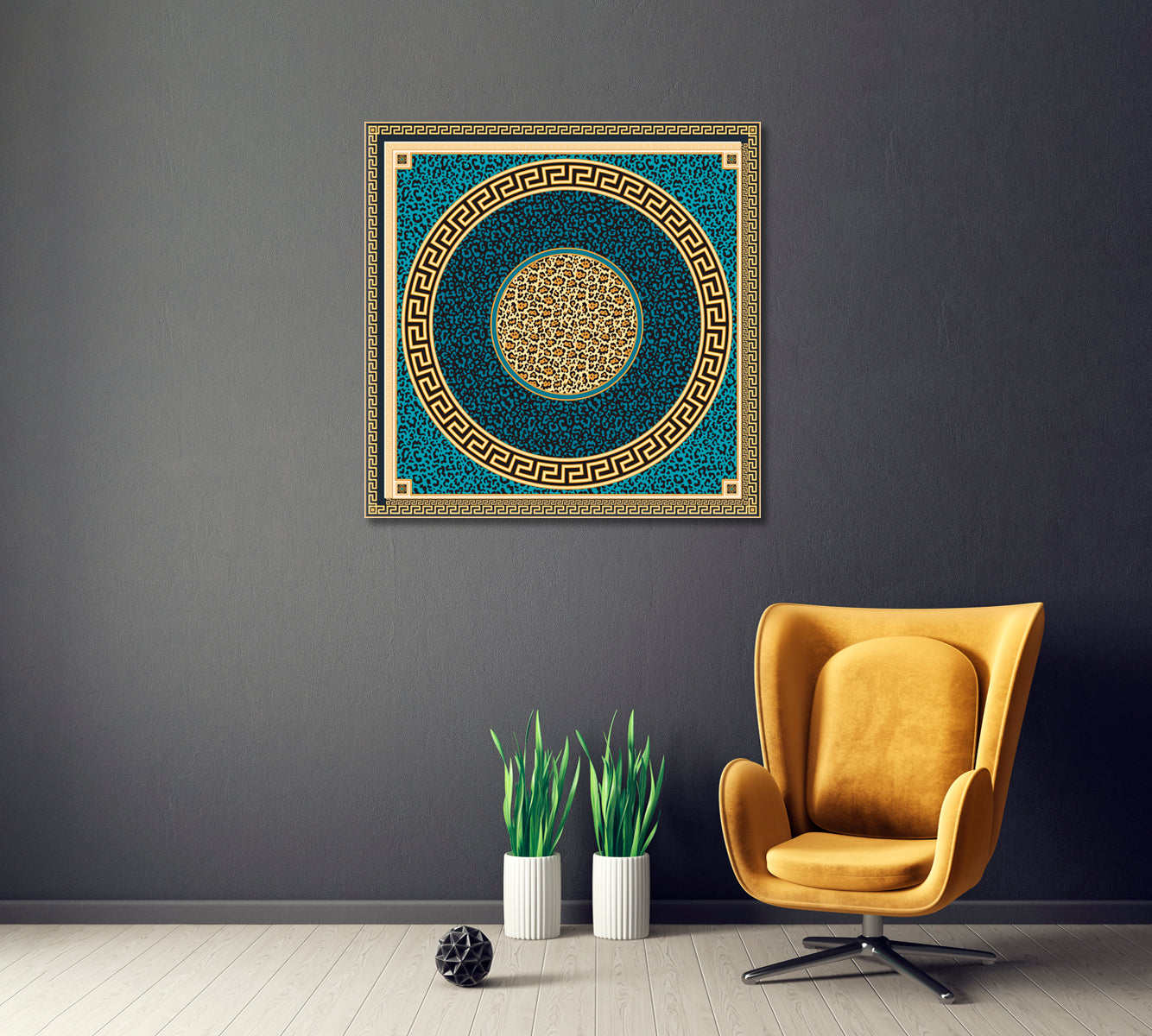 Luxury Turquoise and Leopard Skin Pattern Canvas Print ArtLexy   