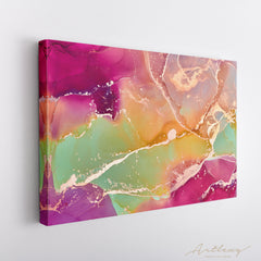 Abstract Liquid Colorful Marble with Veins Canvas Print ArtLexy   