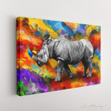 Modern Colorful Rhino Canvas Print ArtLexy   