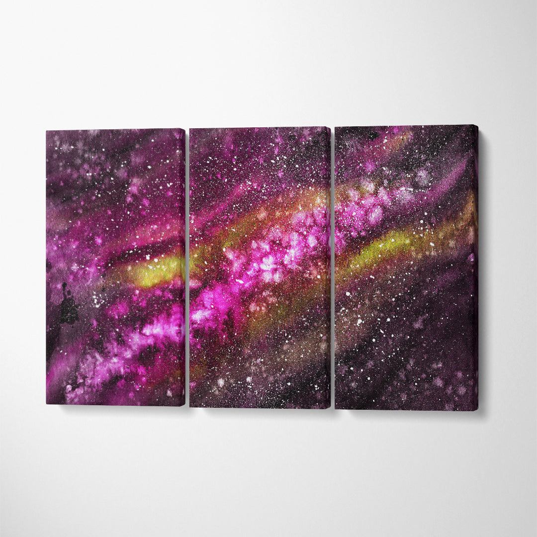 Abstract Milky Way Canvas Print ArtLexy 3 Panels 36"x24" inches 