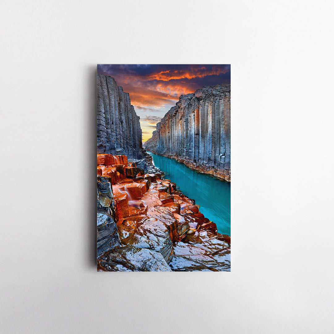 Studlagil Basalt Canyon Iceland Canvas Print ArtLexy   