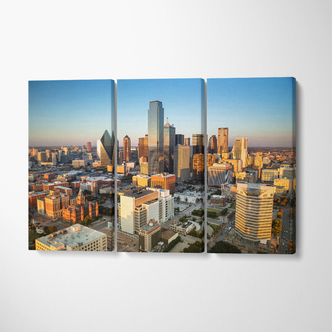 Dallas Texas USA Canvas Print ArtLexy 3 Panels 36"x24" inches 