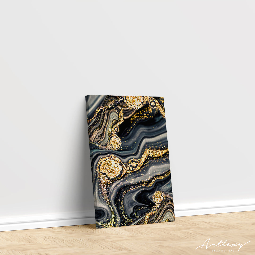Luxury Ripples of Agate with Gold Powder Canvas Print ArtLexy   