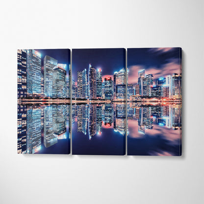 Marina Bay Singapore City Canvas Print ArtLexy 3 Panels 36"x24" inches 