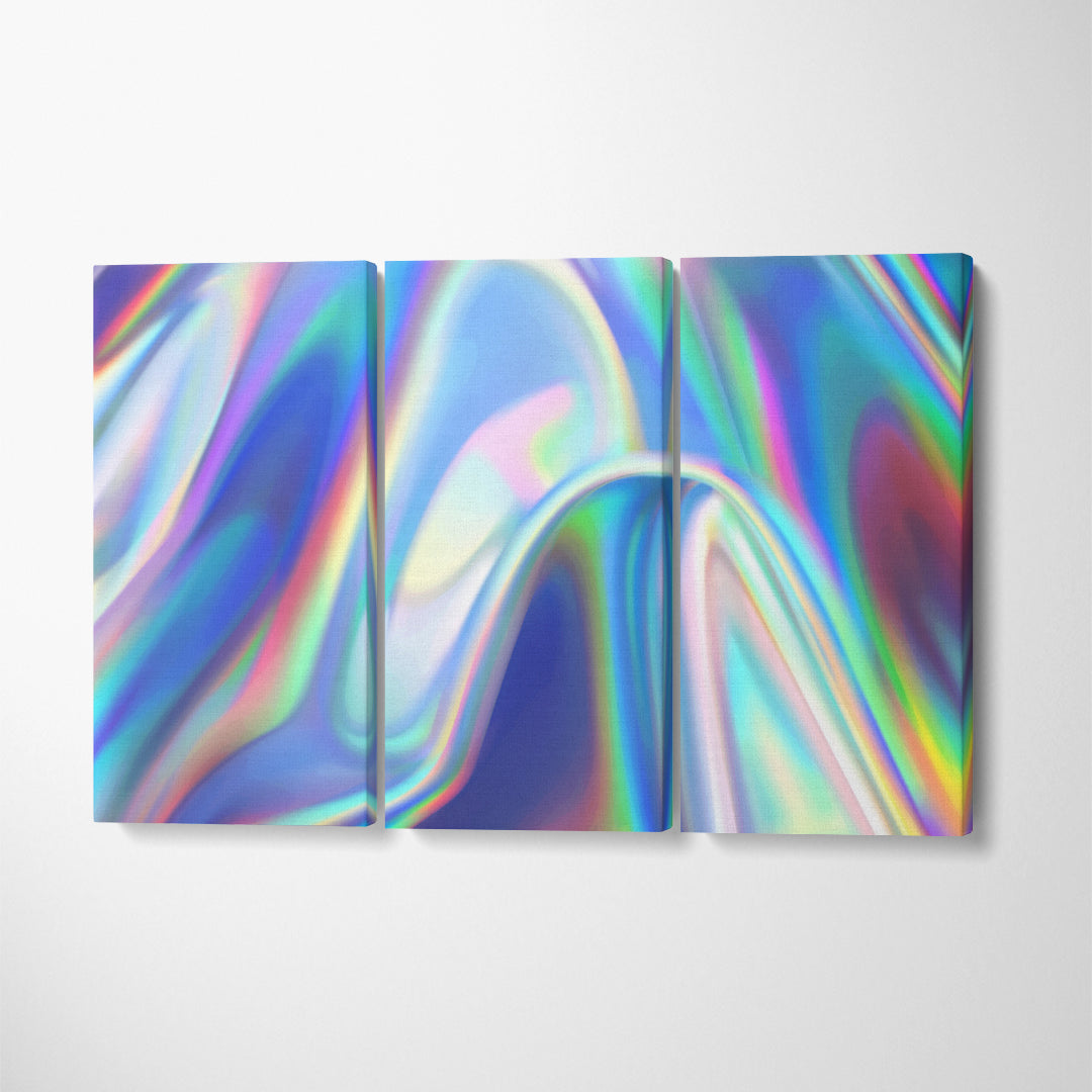 Holographic Pattern Canvas Print ArtLexy 3 Panels 36"x24" inches 