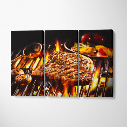Rump Steak Canvas Print ArtLexy 3 Panels 36"x24" inches 