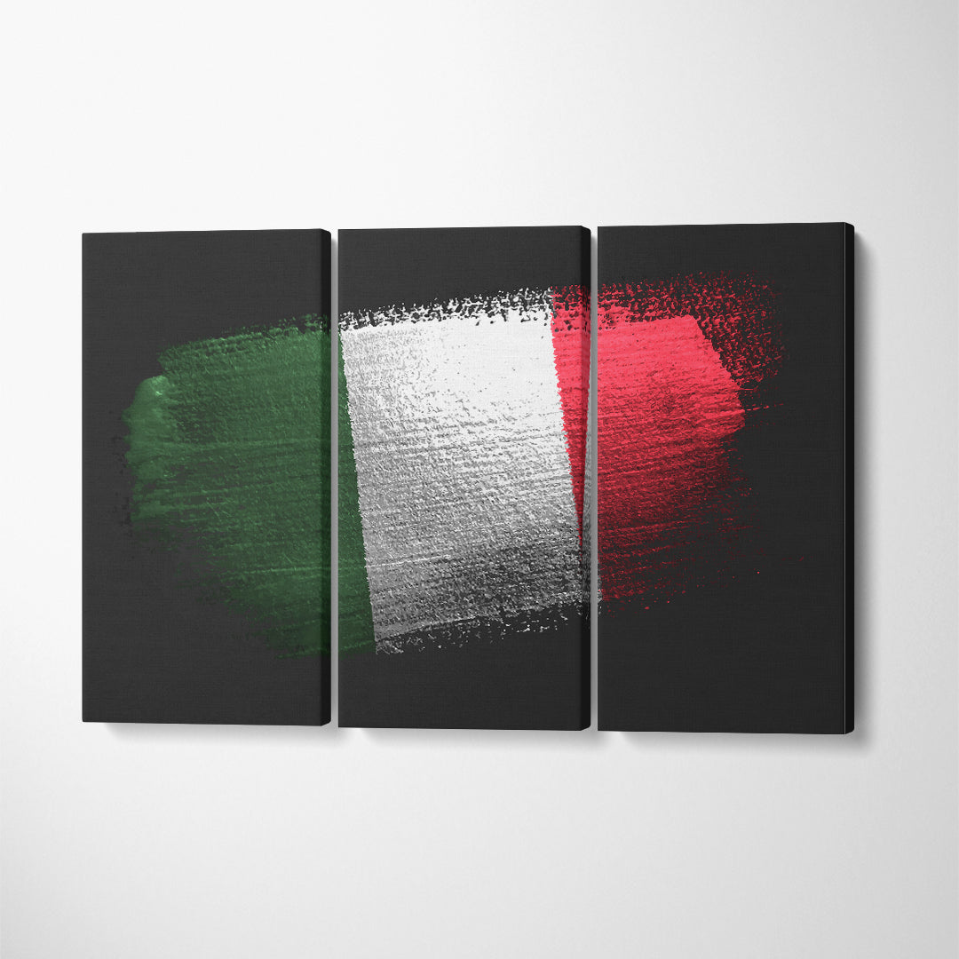 Italy Flag Canvas Print ArtLexy 3 Panels 36"x24" inches 