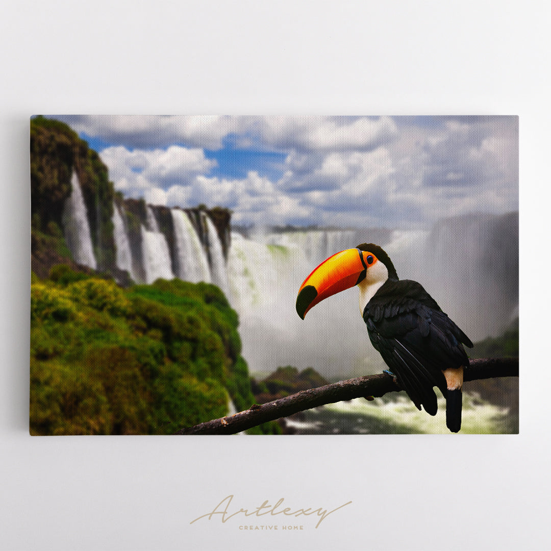 Beautiful Toucan at Iguazu Falls Brazil Canvas Print ArtLexy   