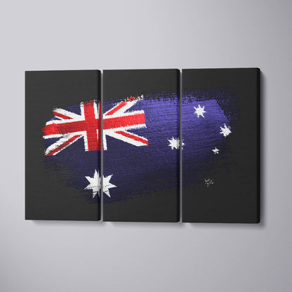 Australia Flag Canvas Print ArtLexy 3 Panels 36"x24" inches 