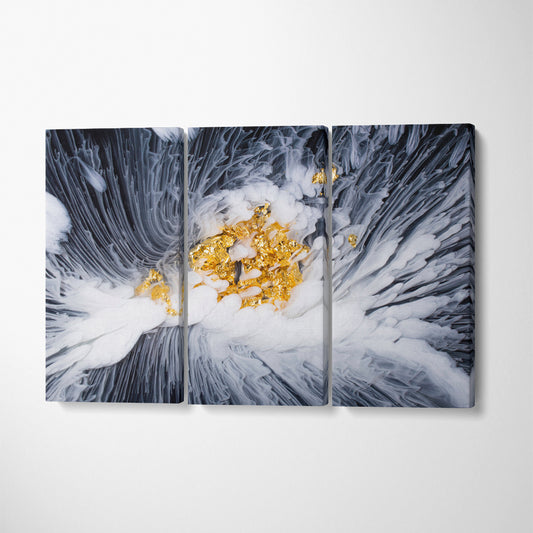 Beautiful Abstract Luxury Marble Flower Canvas Print ArtLexy 3 Panels 36"x24" inches 