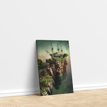 Fantasy Houses and Ship Canvas Print ArtLexy   