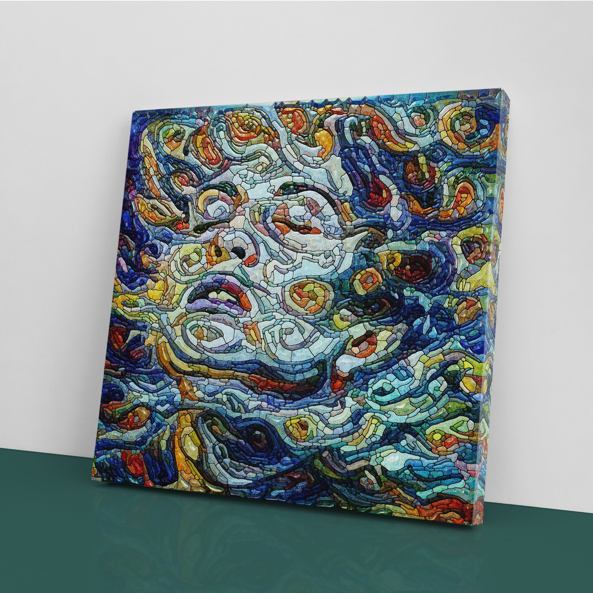 Abstract Vintage Colorful Woman Portrait Canvas Print ArtLexy   