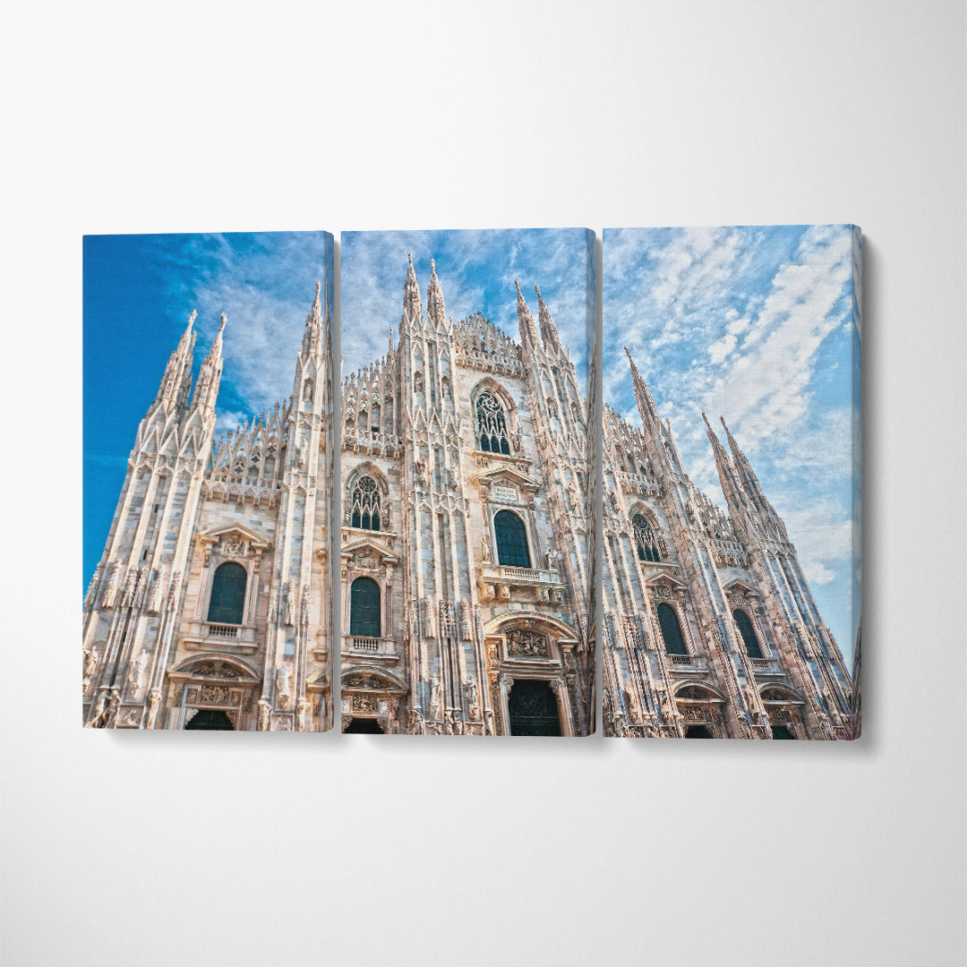 Milan Cathedral (Duomo of Milan) Italy Canvas Print ArtLexy 3 Panels 36"x24" inches 