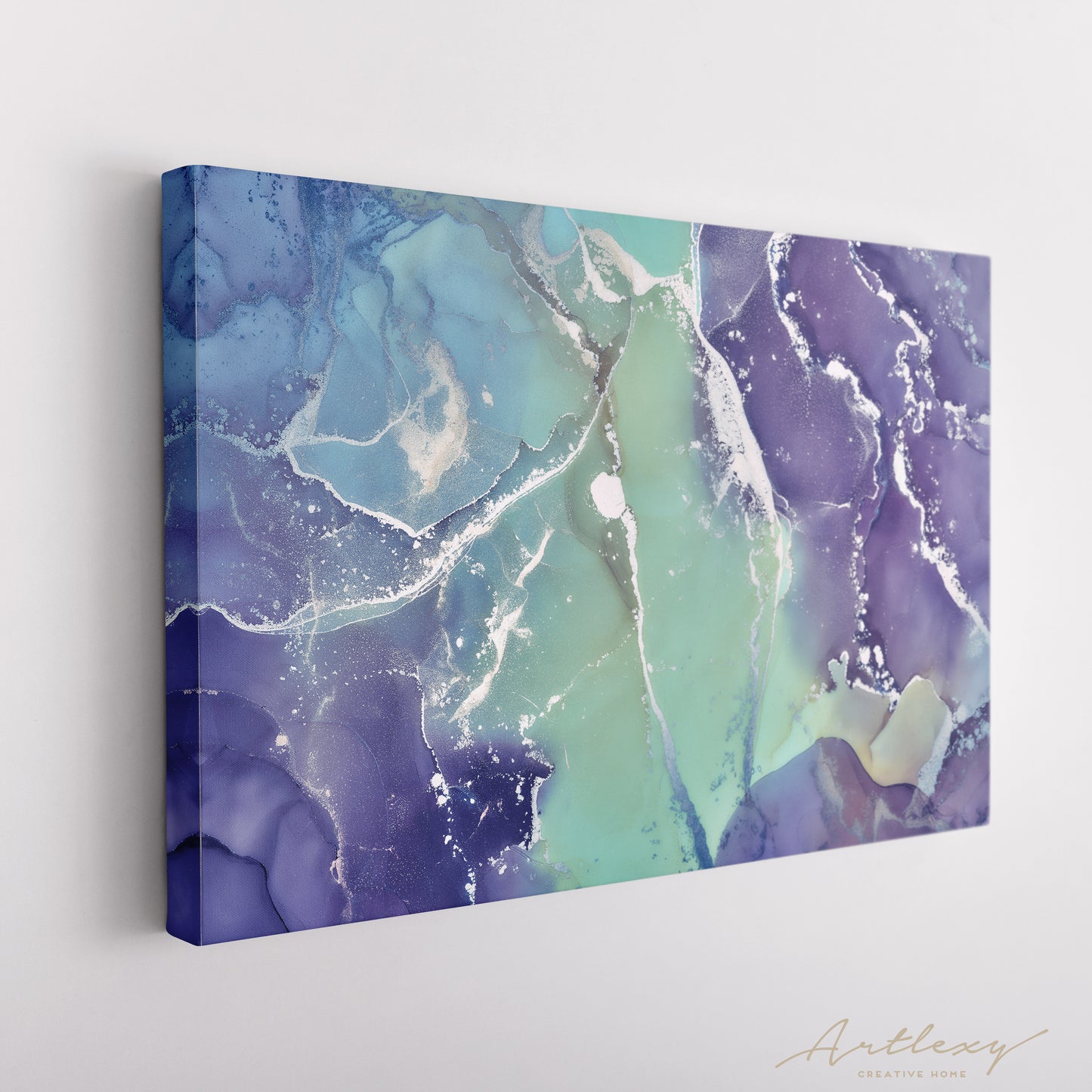 Abstract Purple Marble with Veins Canvas Print ArtLexy   