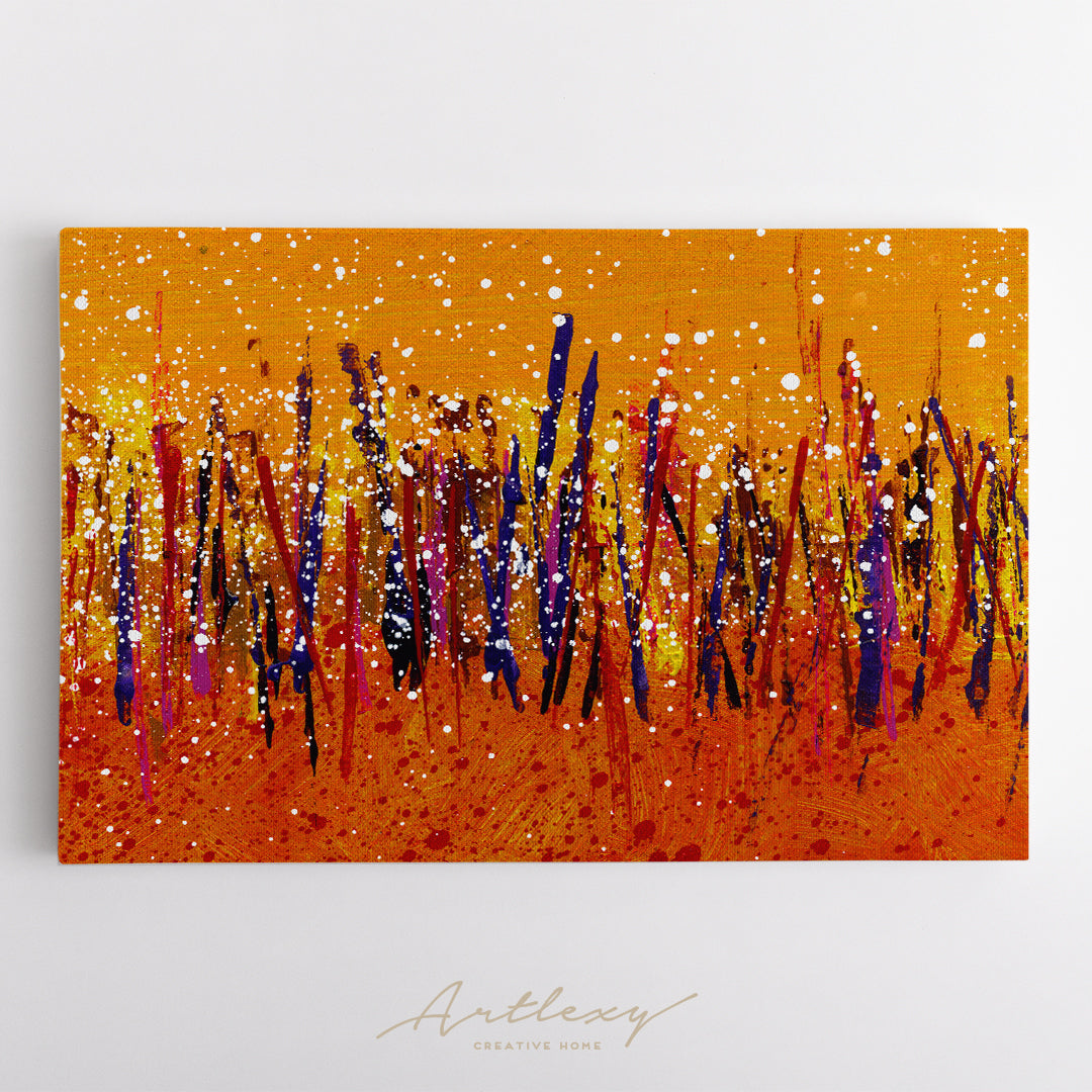 Abstract Vivid Brush Strokes Composition Canvas Print ArtLexy   
