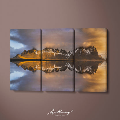 Vestrahorn Mountain Reflection Canvas Print ArtLexy   