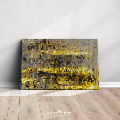 Bright Yellow Abstract Landscape Canvas Print ArtLexy   