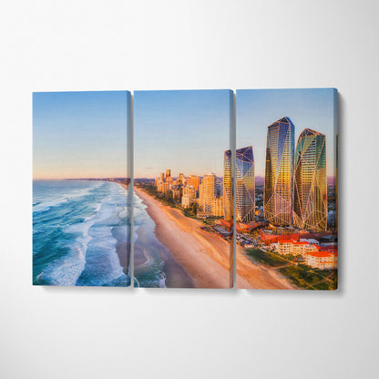 Surfers Paradise Australia Gold Coast Canvas Print ArtLexy 3 Panels 36"x24" inches 