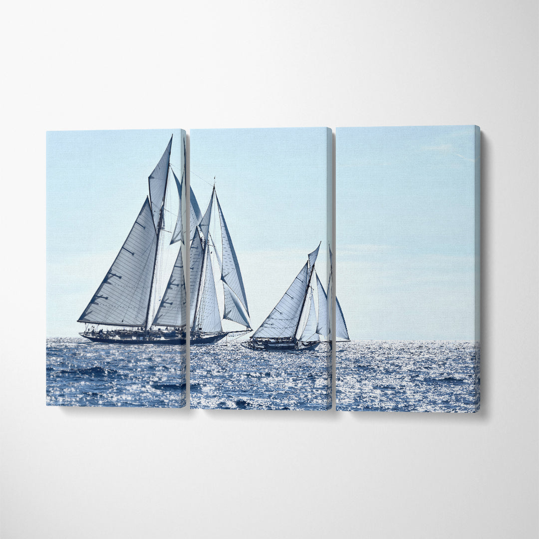 Sailing Yacht Canvas Print ArtLexy 3 Panels 36"x24" inches 