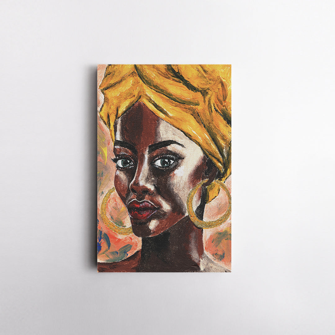 African Woman in Turban Canvas Print ArtLexy   