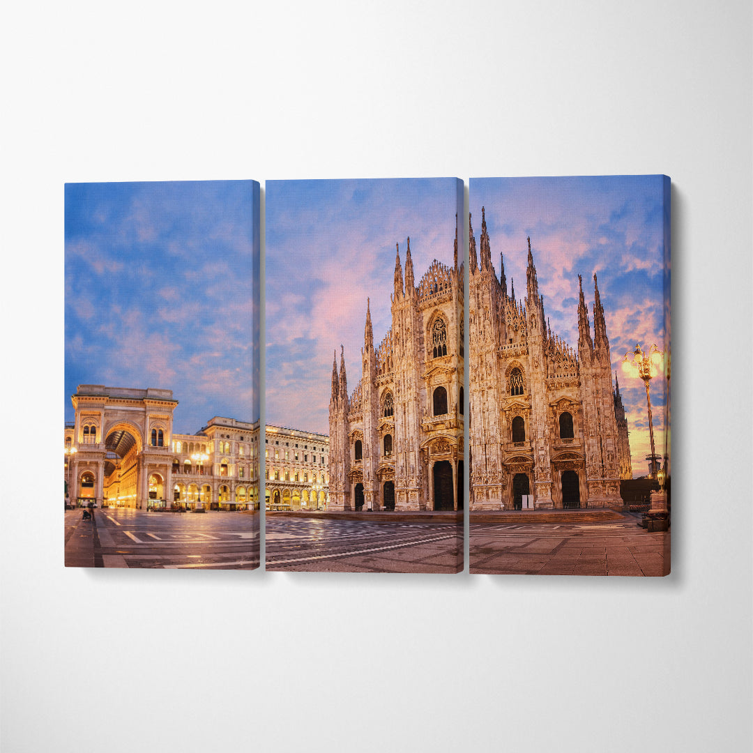 Milan Cathedral Duomo di Milano Italy Canvas Print ArtLexy 3 Panels 36"x24" inches 