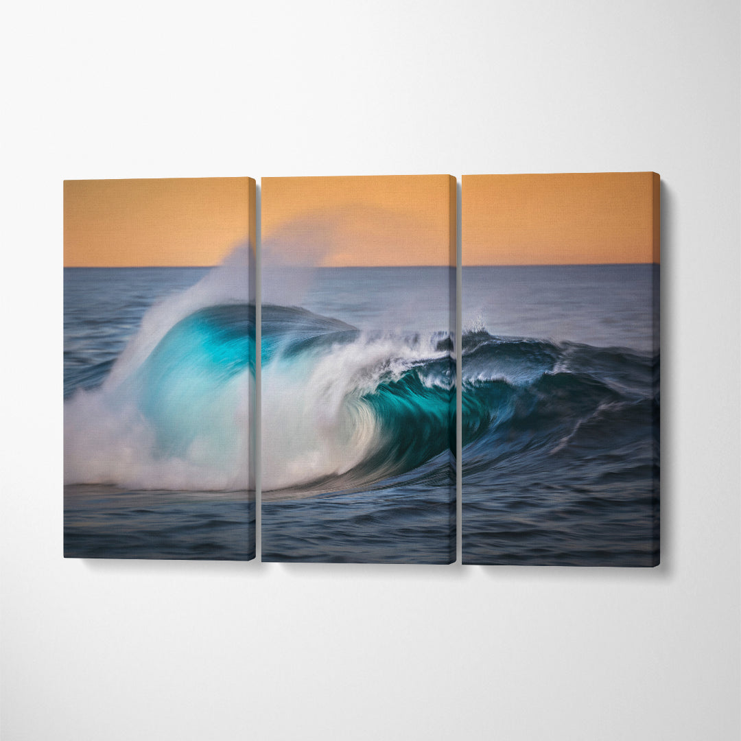 Stunning Huge Ocean Wave Canvas Print ArtLexy 3 Panels 36"x24" inches 