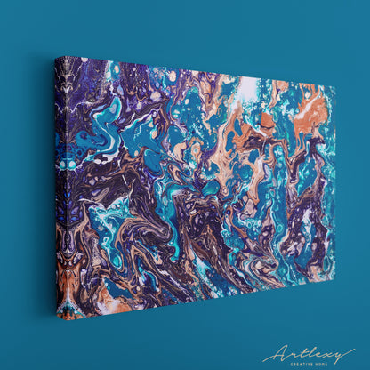 Blue Marble Fluid Painting Canvas Print ArtLexy   
