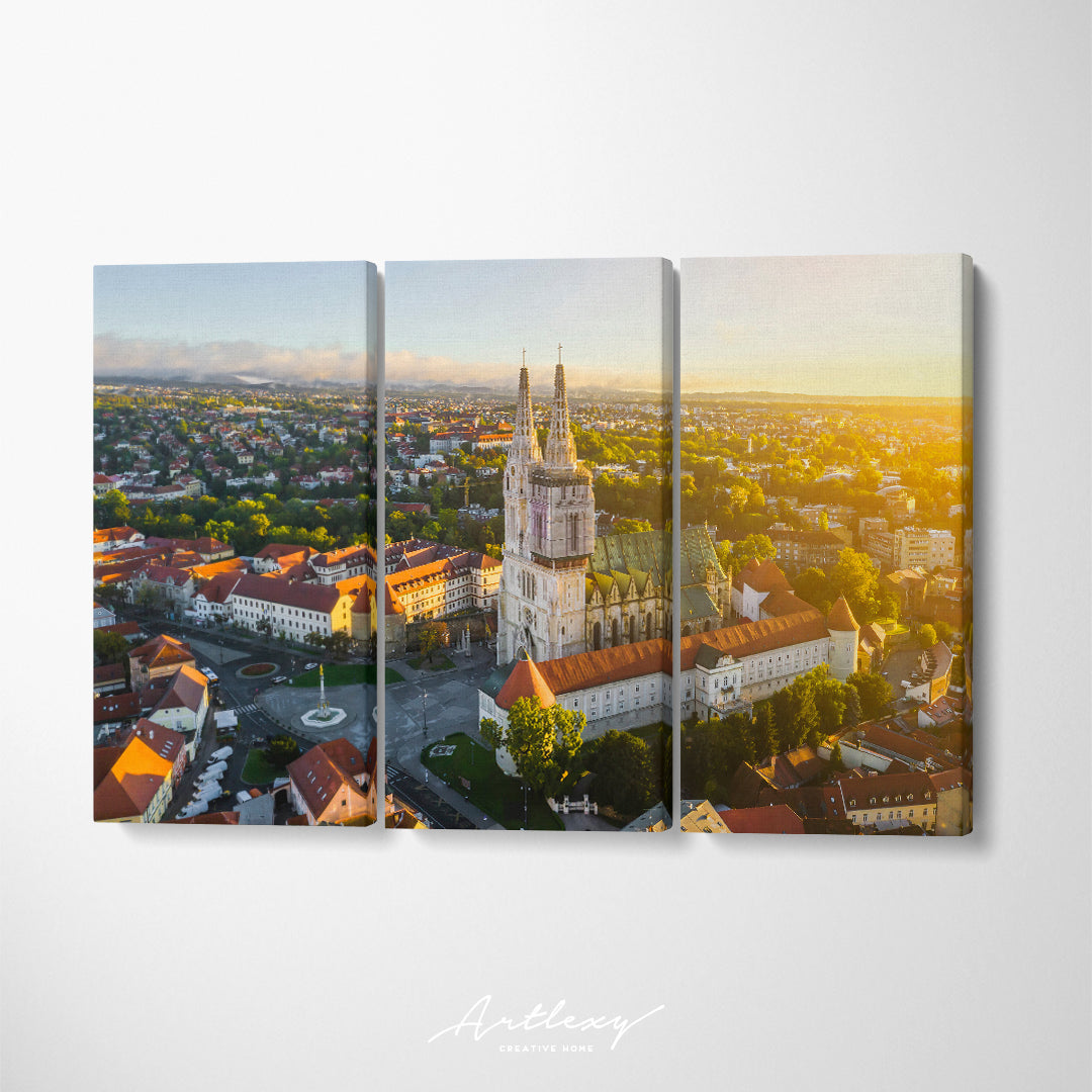 Cathedral in Zagreb at Sunrise Croatia Canvas Print ArtLexy   