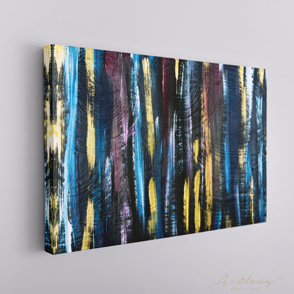 Abstract Contemporary art Bright Stripes and Brush Strokes Canvas Print ArtLexy   