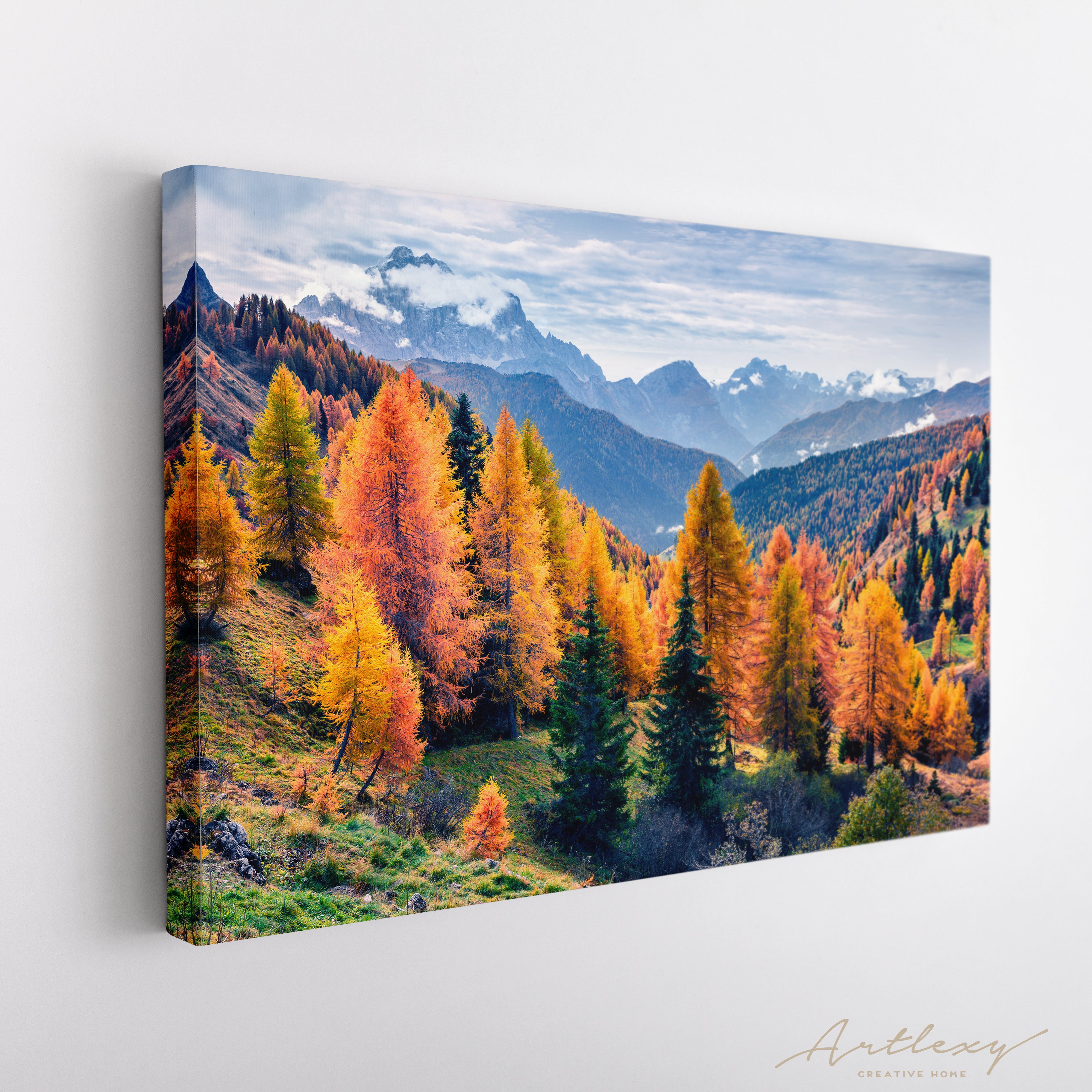Dolomites in Autumn Italy Canvas Print ArtLexy   