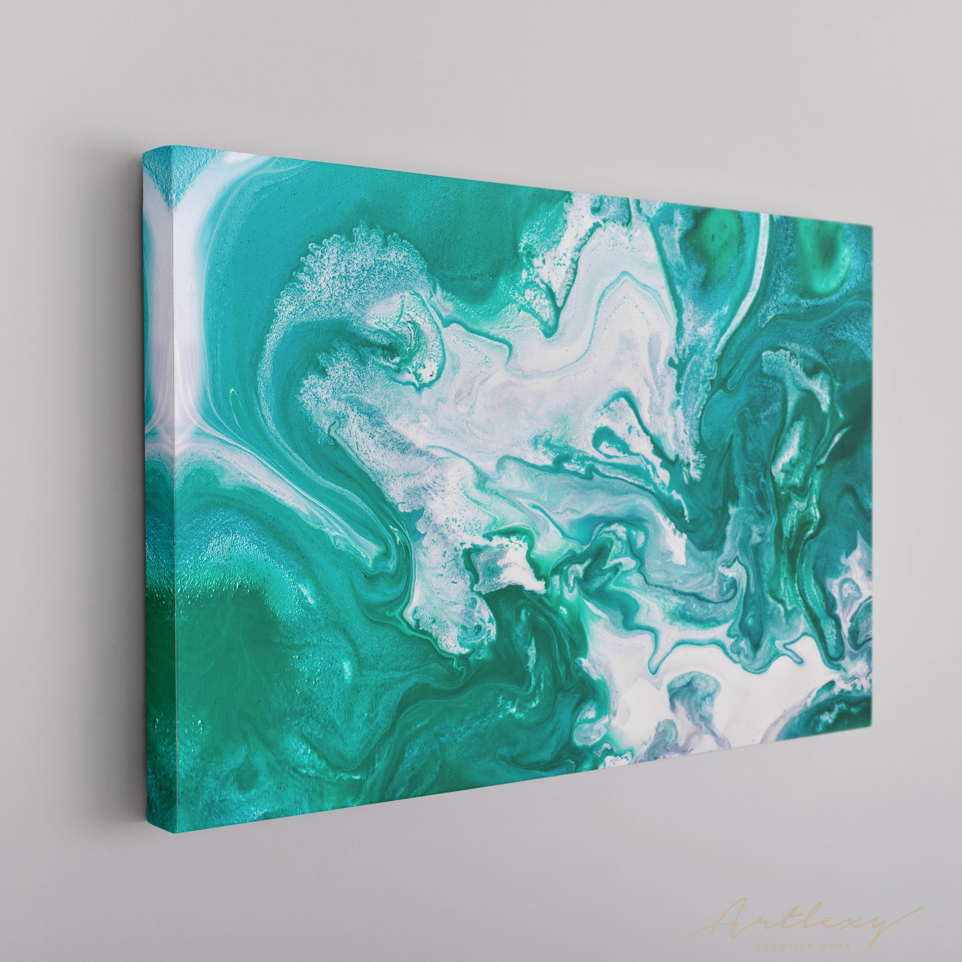 Abstract Turquoise Marble Pattern Canvas Print ArtLexy   