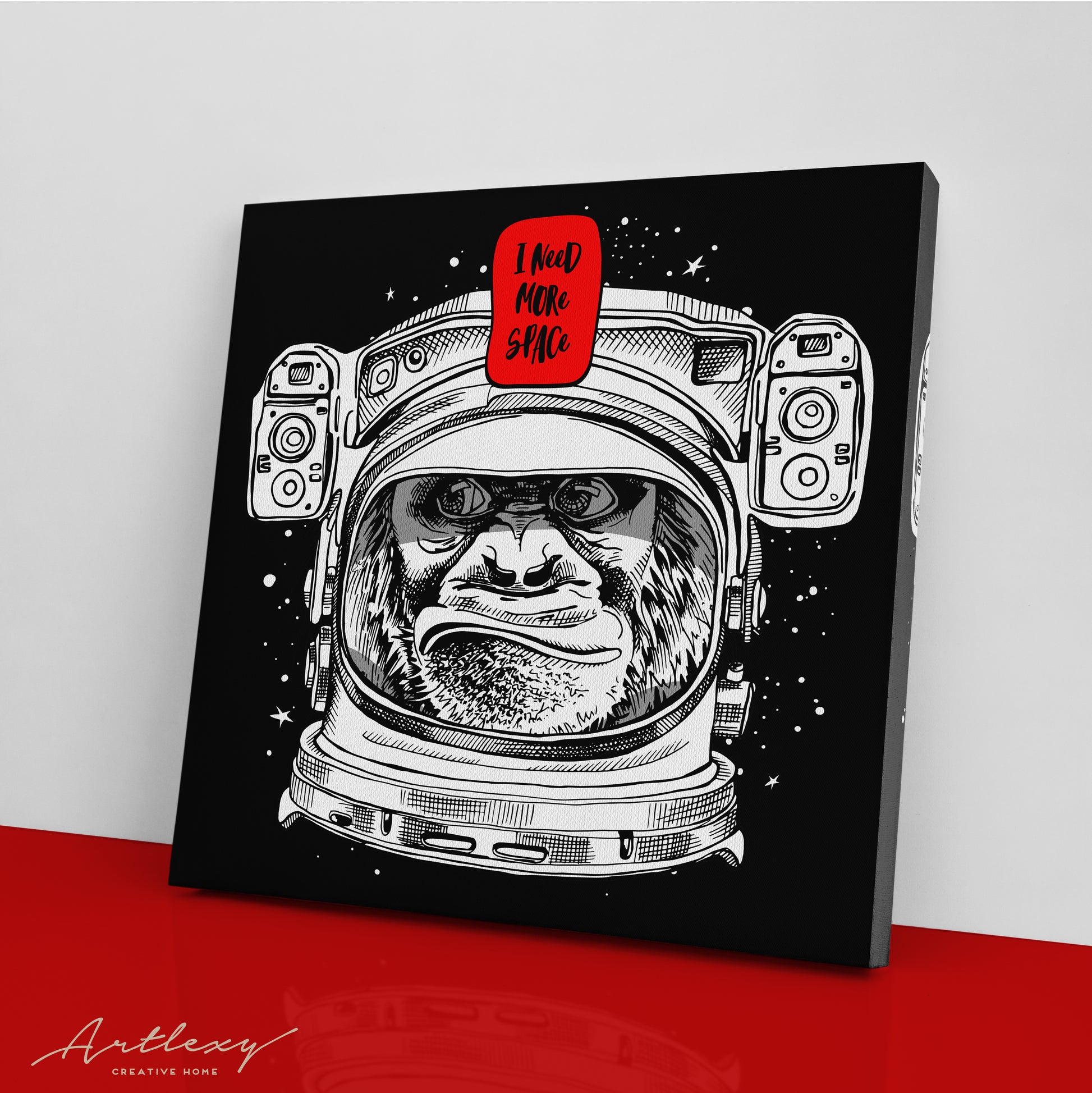 Need More Space. Monkey Astronaut Canvas Print ArtLexy   