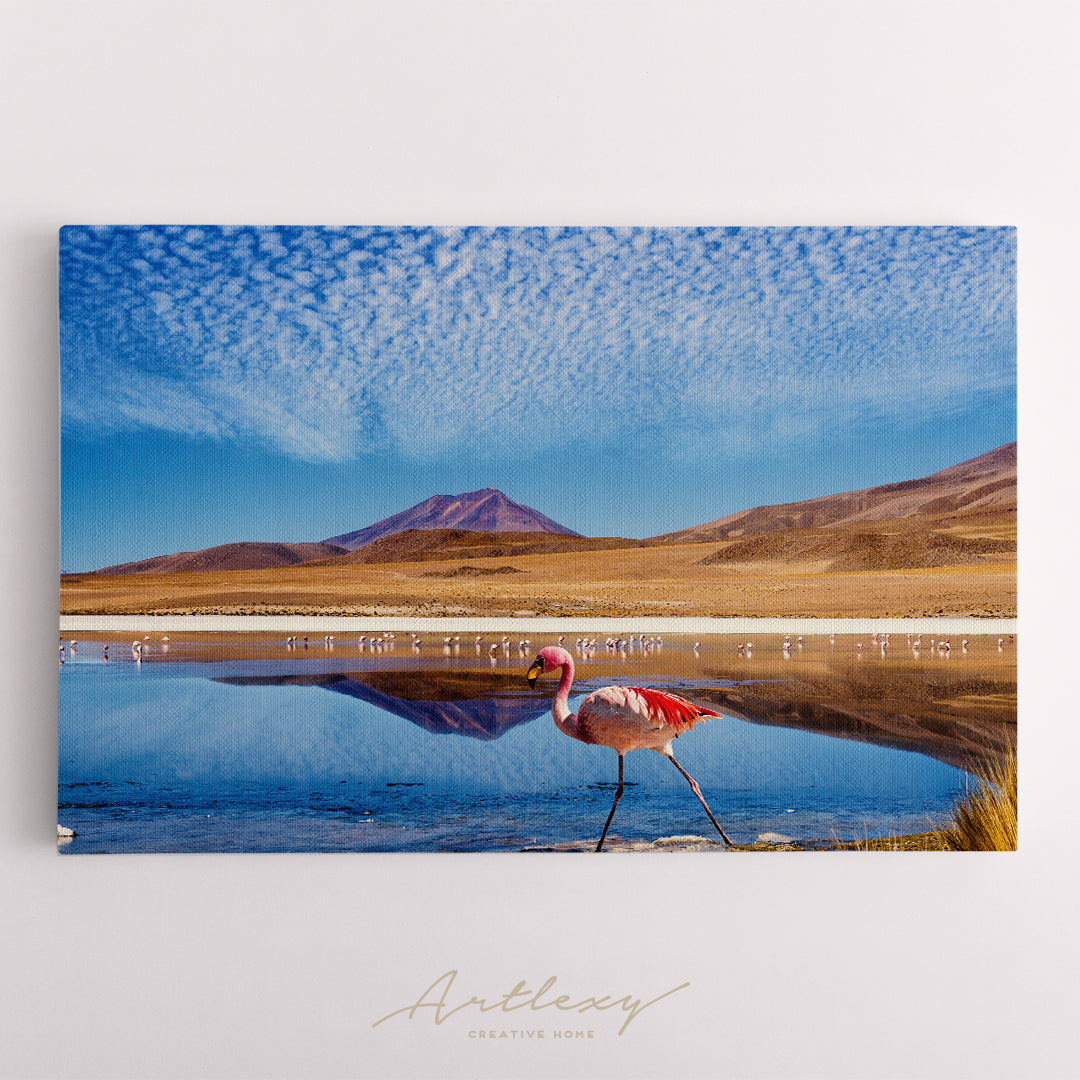 Pink Flamingos in Lake Hedionda Bolivia Canvas Print ArtLexy   